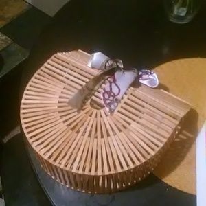Wicker basket purse